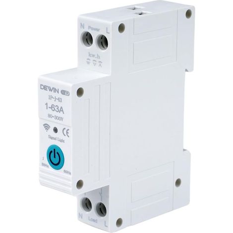 Disjoncteur connecté Tuya smart APP disjoncteur wifi Disjoncteur Intelligent compteur electrique connecté 63A contacteur wifi Charge Overcurrent Protection interrupteur à air 1P-J-63 (1/5)