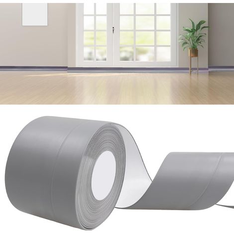 Plinthe Souple Autoadhésive 6m Gris Plinthe PVC Adhesive 50x20mm  Bande d'étanchéité Autocollante Salle de Bain Imperméable Flexible Ruban Autocollante pour Les Plans de Travail Cuisine Salon (1/5)