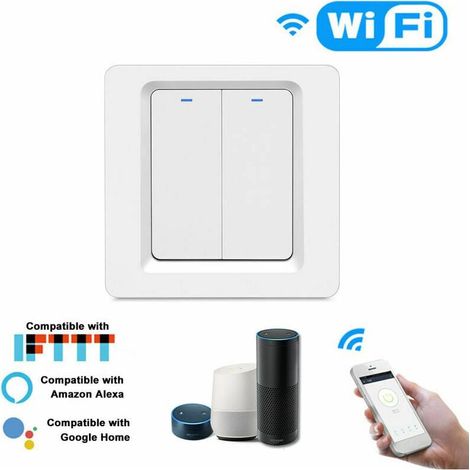 Weiteres Zubehör für die Hausautomation: Smart Home WiFi-Lichtschalter, Smart Life/Tuya APP-Taster, Wandschalter mit Fernbedienung, kompatibel mit Alexa und Google Home für Sprachsteuerung. (1/5)