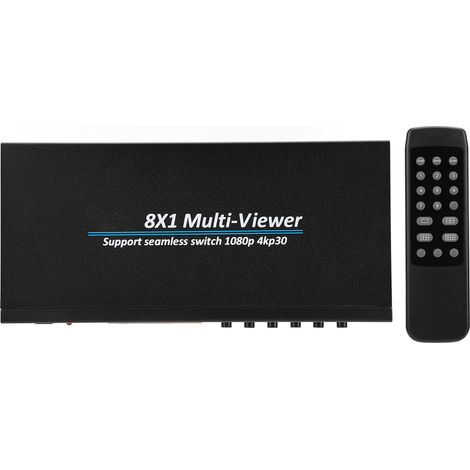 Séparateur d'écran multivue 8x1 HD avec interface multimédia pour la surveillance de jeux et la sécurité (110-240 V) (1/5)