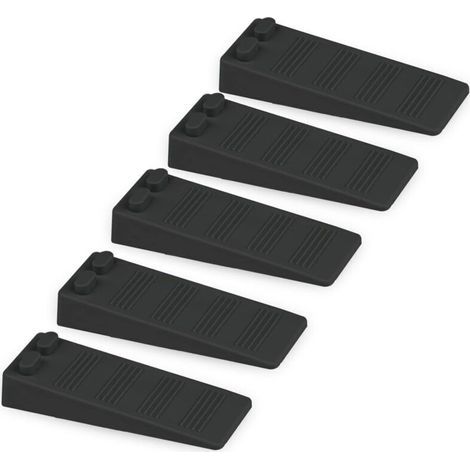 5 pièces cale porte caoutchouc souple, Hauteur Reglable Antidérapante bloc, Non Toxique, Non Odeur arrêt de porte, Protège Sols et Murs, Pour Tapis, Béton, parquets (Noir) (1/4)