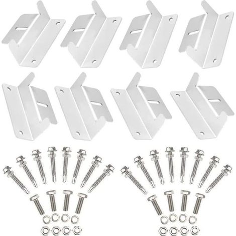 2 Pack Z Shape Solar Panel Mounting Brackets for Caravan Boat Car Truck Home Off-Grid Roof Mounting (8 Brackets Total) (1/3)