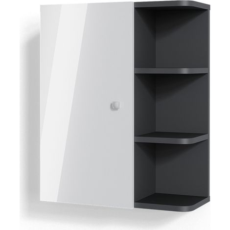 Armoire murale de salle de bain Fynn, Blanc Haute brillance, 47.2 x 59.2 cm, Vicco
