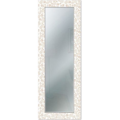 Lupia - Specchio da Parete Lungo MIRROR FANTASY KLIMT BROWN 44x127 cm, Design Moderno, Ideale per Ingresso e Soggiorno, Cornice Stampata, Adatto per Camera da Letto, Marrone (1/4)