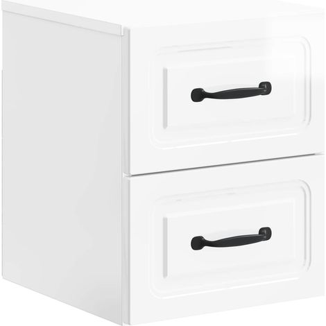 Mesita de Noche de Pared con cajón Brillante 34,5 x 33 x 40 cm vidaXL