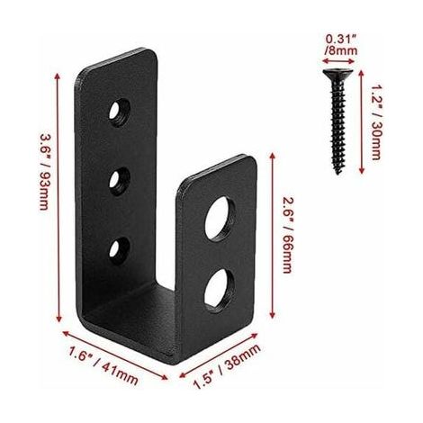 Set di 2 staffe per porte in acciaio per impieghi gravosi per 2 x 4 porte, barra di sicurezza sagomata (1/3)