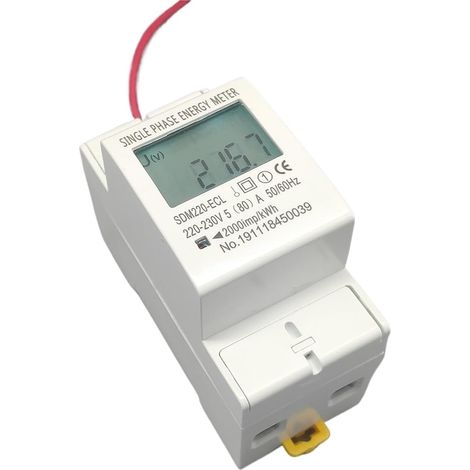 Compteur de consommation d'énergie, monophasé à deux fils (1/5)