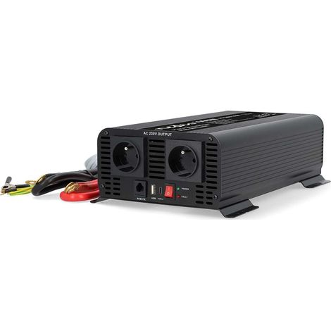 Nedis Aluminium Wechselrichter 1000 W mit USB-A und USB-C Anschlüssen