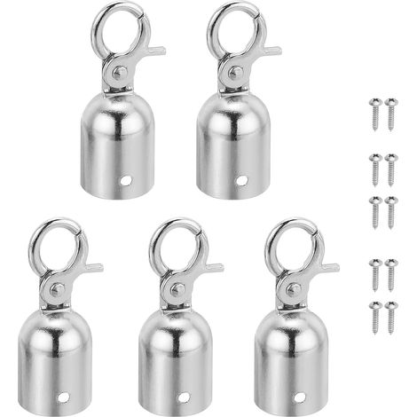 Lot De 5 1.1"x3" Embout De Corde Pour Poteau Argenté (1/5)