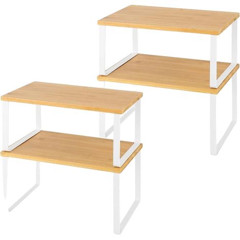 Râtelier à épices, étagères empilables, solution de rangement ajustable, 2 set (1/2)