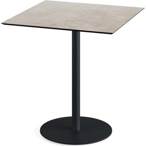 Urban table de bistrot avec piètement noir + plateau HPL Moonstone 70x70 cm - Feros (1/4)