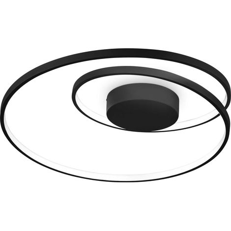 Plafoniera Moderna Dali Oz Metallo Nero Led 48W 3000K Luce Calda