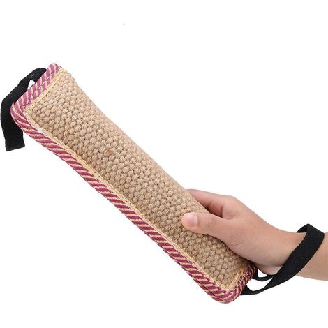 Jouet de remorque de morsure de chien chariot durable de formation de morsure de chien de toile de jute avec la poignée et la couture fortes