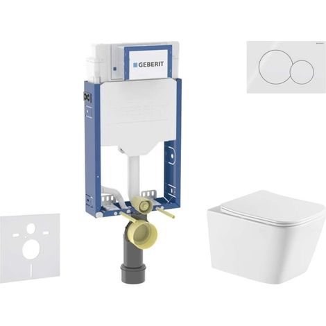 Geberit Kombifix - Set Vorwandelement, Arkas I-WC mit Softclose-Sitz und Sigma01-Betätigungsplatte, Alpinweiß SANI15CA3164