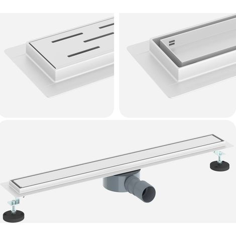 Shower Drain 2-in-1 with 360° Siphon Silver 70 cm vidaXL