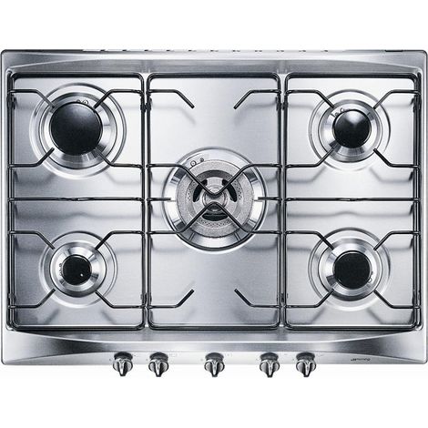 Smeg SE706SX3 Contemporanea Piano cottura Gas 68.5 cm 5 fuochi ultrarapido accensione elettronica colore Argento (1/2)