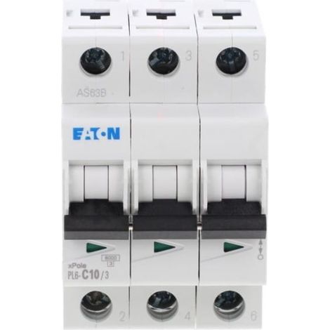 Interruttore automatico 3P C 10A 6kA AC PL6-C10/3 286599