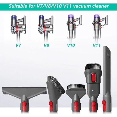 Kit Accessori Aspirapolvere 5 Pezzi per Dyson, Includente 3 Spazzole e 2 Ustioni, Adatto a V7 V8 V10 V11, Per Pulizia Pavimenti Materassi e Tetti Grigio - AUTRES (1/4)