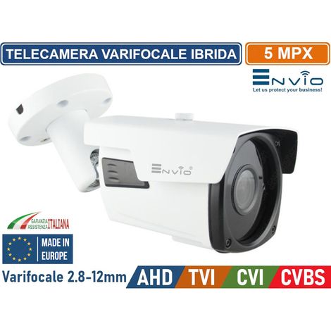TELECAMERA IBRIDA 4in1 AHD TVI CVI CVBS VARIFOCALE 2,8-12mm 5MP IP65 VISIONE NOTTURNA 40 METRI (1/5)