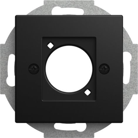 Busch-Jaeger Plaque centrale avec anneau de support Douille XLR intégrée Série D 1 compartiment noir mat - Busch-balance® SI (2553-915), 2CKA001724A4470