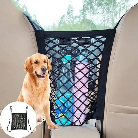 Sac de Rangement pour Voiture - Flexible - Chanvre - Double Couche - Noir - Sécurité Animaux (1/4)