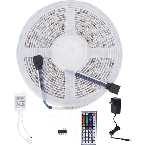 16.4m Ruban LED RGBW 300 LEDs 5050 avec Télécommande 44 Touches, Étanche, Cordon Lumineux, Prise US 100-240V (1/5)