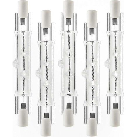 Lot de 5 ampoules halogènes R7s de 118 mm, 300 W, 230 V, à intensité variable, pour l'éclairage de chantier. (1/5)