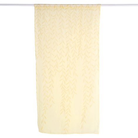 Voilage 1 pièce – Style passe-tringle – Rideau pour chambre ou balcon – Décoration de fenêtre (Jaune) – 100 x 200 cm (1/5)