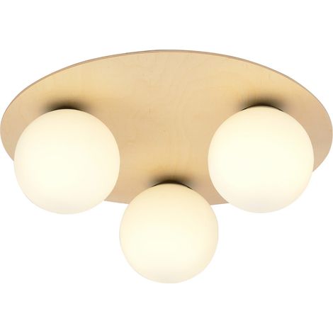 Emibig plafoniera KENZO 3B legno vetro 3xE14 40cm IP20 (1/5)