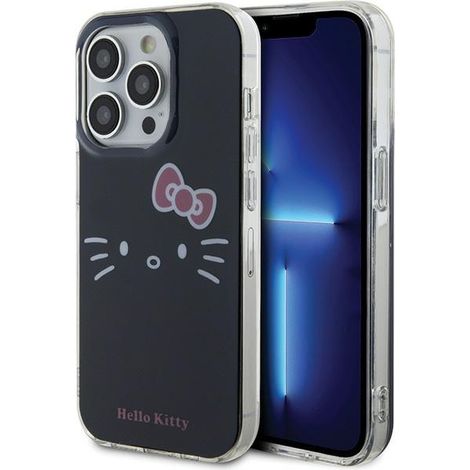 Cover per iPhone 15 Pro Hello Kitty IML Kitty Face nera (1/5)