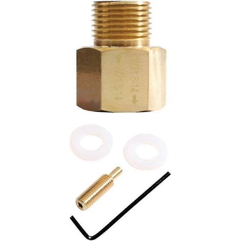 Adaptateur pour bouteille de CO2 W21.8-14 vers W21.8-14 avec valve RV, compatible avec aquarium. (1/5)