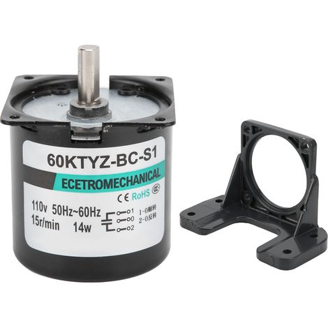 Moteur synchrone AC avec réducteur métal 15 tr/min 110V, accessoire mécanique pour machine (1/5)