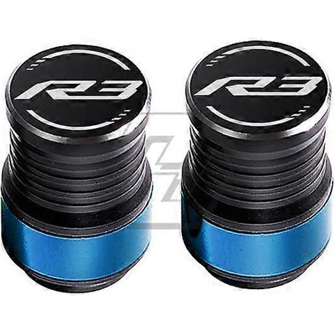 Convient pour Yamaha R3 2015-2023 : Bouchon de réservoir d'huile en alliage d'aluminium modifié CNC avec picot et bille de stationnement (la valve est bleue). (1/5)