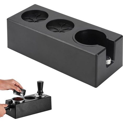 longziming - Station de tassage réglable 51-58mm - Station de tassage à expresso en ABS - Support de porte-filtre Barista à 3 trous - Support de tamper antidérapant pour la maison et le café (1/5)