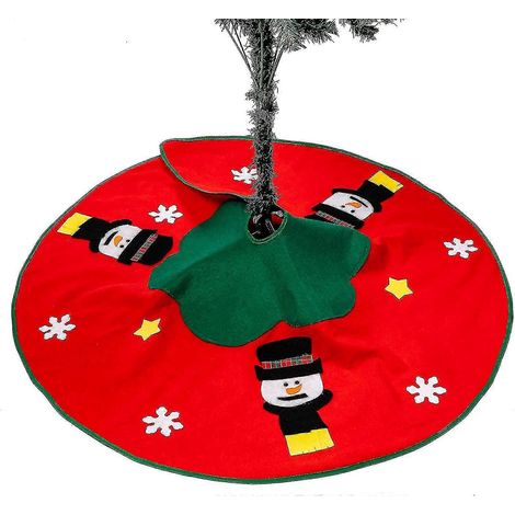 Falda para árbol de Navidad Amerzam - Decoración para fiestas navideñas (roja) - Jxlgv (1/2)
