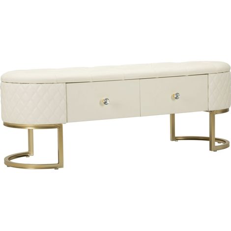 Panca con Cassetti Sharon 120x40x43 cm in Pino e MDF e Metallo e Plastica (1/5)