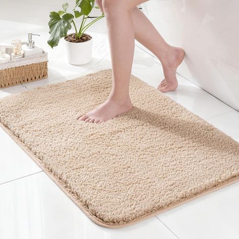 1 Tapis De Bain Microfibre Antidérapant Absorbant Séchage Rapide Doux Lavable Pour Salle De Bain 40x60cm (1/5)