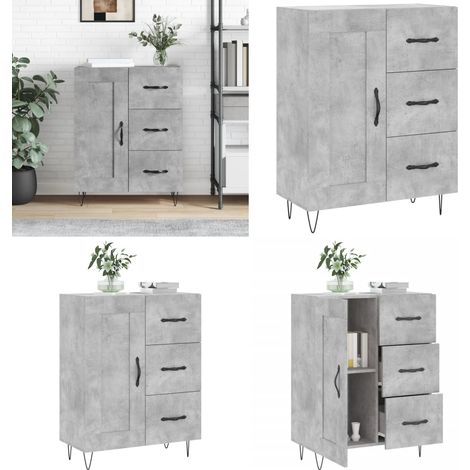 Sideboard Betongrau 69,5x34x90 cm Holzwerkstoff - Schreibtisch - Wohnzimmermöbel - Sideboard Grau - Holz Sideboard - Regal - Home & Living (1/5)