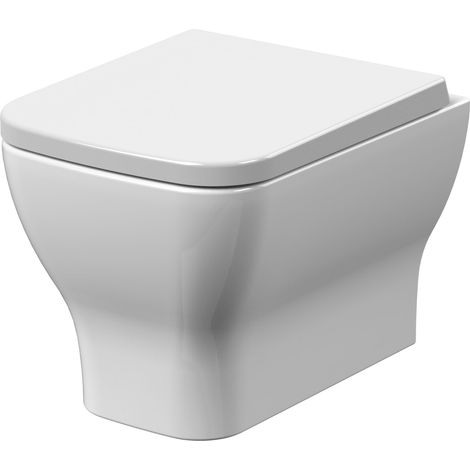 Nuie Ava Rimless Wall Hung Toilet Pan with Soft Close Toilet Seat - NCG441 (1/4)