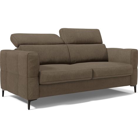 Gardenia Schlafsofa mit 18 cm hoher Matratze wasserfestem Stoff T02 178 cm (mat. 120x197) Braun