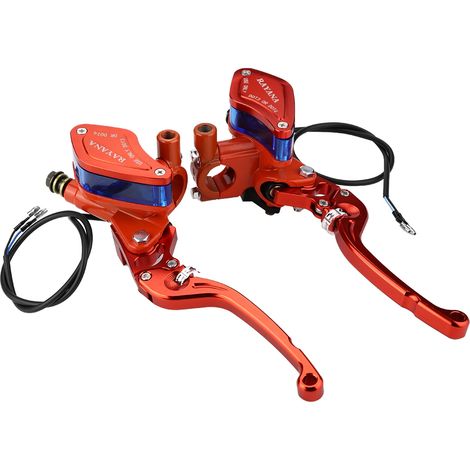 Pompe de frein hydraulique universelle réglable CNC pour moto 22 mm (orange) (1/5)