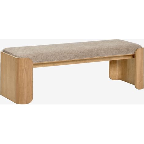 Banc en bois de caoutchouc et placage Lofren SKLUM  &x2194&xFE0E 160 cm
