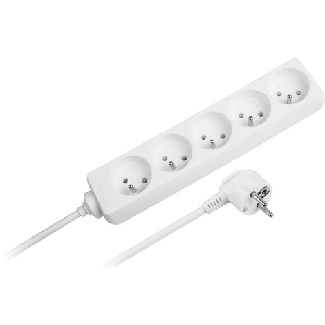 Rallonge d'alimentation Rebel 5 prises, sans interrupteur, 3 m (1,5 mm) (1/3)