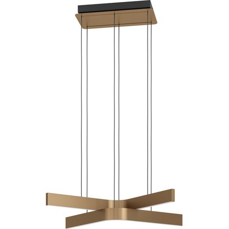 Lampadario Moderno Folcino-Z Alluminio Nero 2 Luci Led 18W 3720Lm Ip20