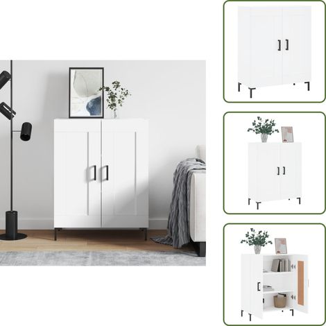 Buffet blanc 69,5x34x90 cm bois d'ingénierie - Buffet Blanc - Meuble Rangement - Armoire Cuisine - Commode - Mobilier Salon (1/5)