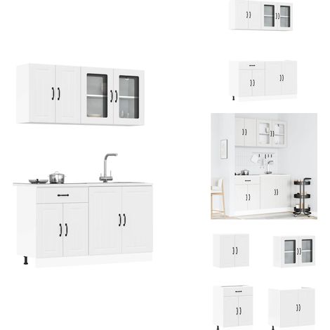 Ensemble d'armoires cuisine 4pcs Kalmar blanc bois d'ingénierie - Ensemble D'armoires De Cuisine - Ensemble D'armoires De Cuisine - Ensemble D'armoires - Armoire De Cuisine (1/5)