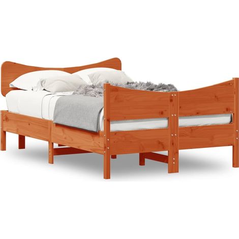Maison Exclusive - Cama sin colchón madera maciza de pino marrón