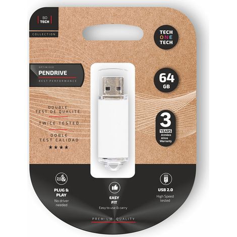 Clé USB 2.0 Pro Basic (64 Go) blanche
