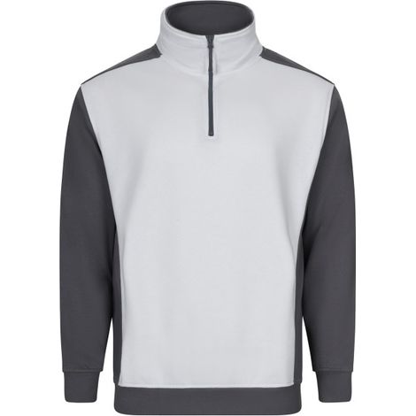 Sudadera bicolor con media cremallera de cuello alto VELILLA V105703 M Blanco / Gris (1/5)