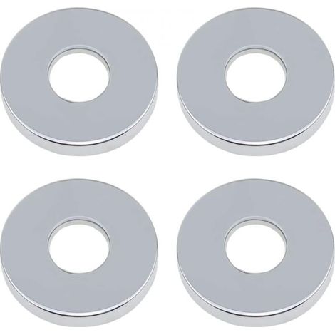 Rosace robinet mitigeur douche 4 pièces – Acier inoxydable chromé – Diamètre extérieur 70 mm – Pour cuisines et salles de bain